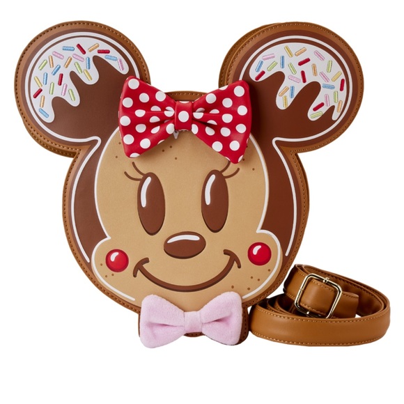Loungefly Mickey & Minnie Gingerbread Cookie Crossbody Bag - Picture 3 of 6
